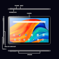 Azeyou Android 14 Tablet 10 Zoll, 8GB RAM+128GB ROM(1TB TF), Octa-core Tablet WiFi, WiFi 6+5G WiFi Tablet PC, FHD+Display, 6000m